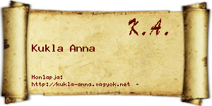 Kukla Anna névjegykártya