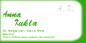 anna kukla business card